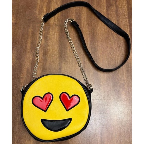Olivia Miller Emoji Crossbody Handbag with Gold Tone Chain Shoulder Strap - Picture 1 of 4